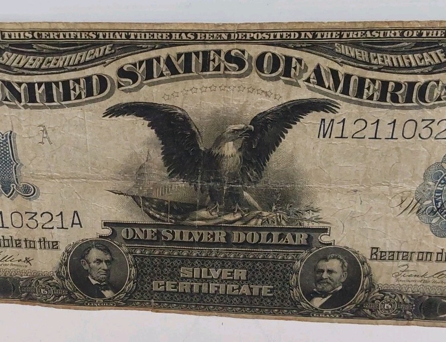 1899 1$ Black Eagle Silver Certificate - Serial# M12110321A (CIRCULATED)