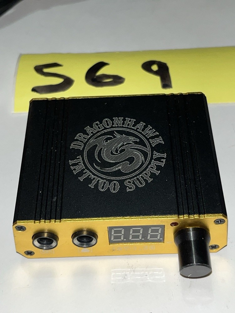 Dragonhawk Tattoo Gun Variable Foot Speed Throttle Controller Power Supply Cords