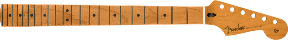 Fender Satin Roasted Maple Stratocaster Neck, Maple, 12", Flat Oval Shape