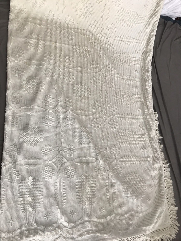 Bates Chenille Bed Spread With Fringe 90x110”
