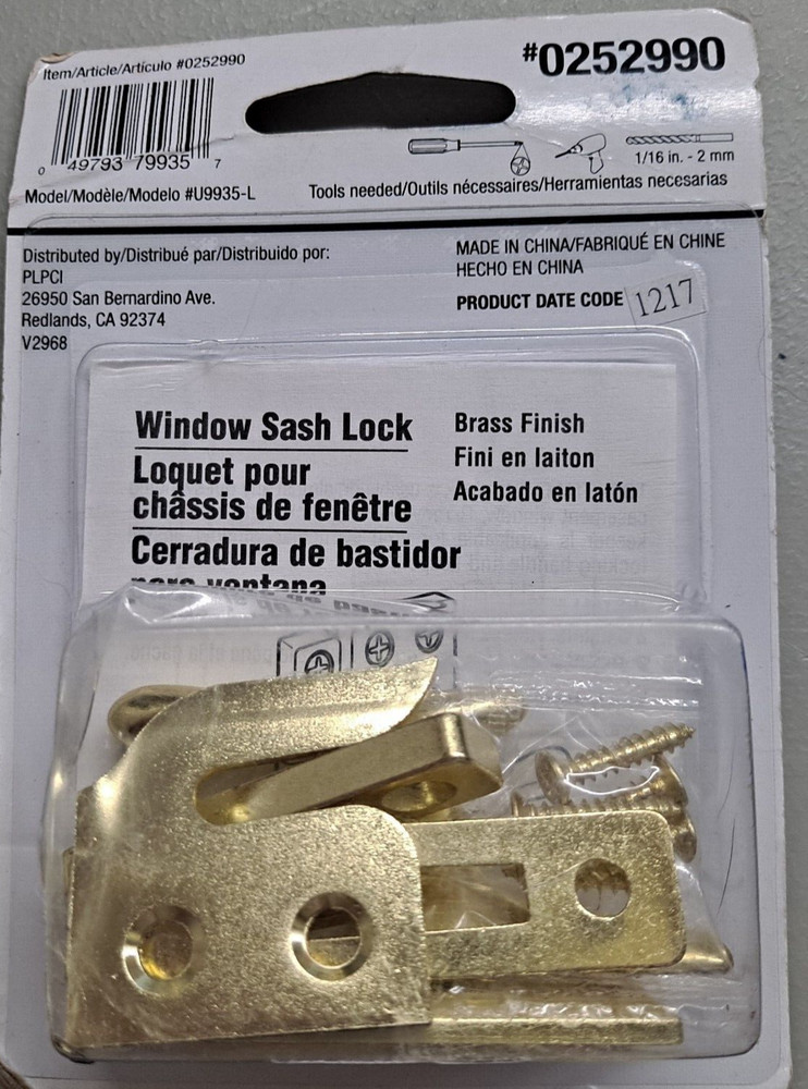 Gatehouse Window Sash Lock #0252990 Brass finish