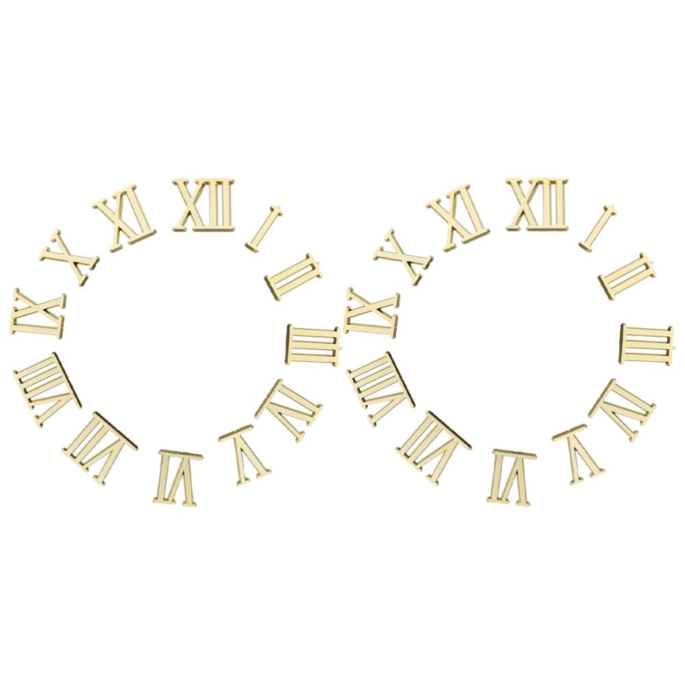 2 Sets Clock Numbers for Making Electroplated Hands Roman Numerals Components