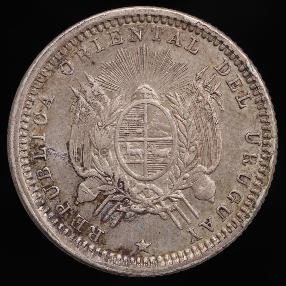 1893 Uruguay 10 centesimos coin