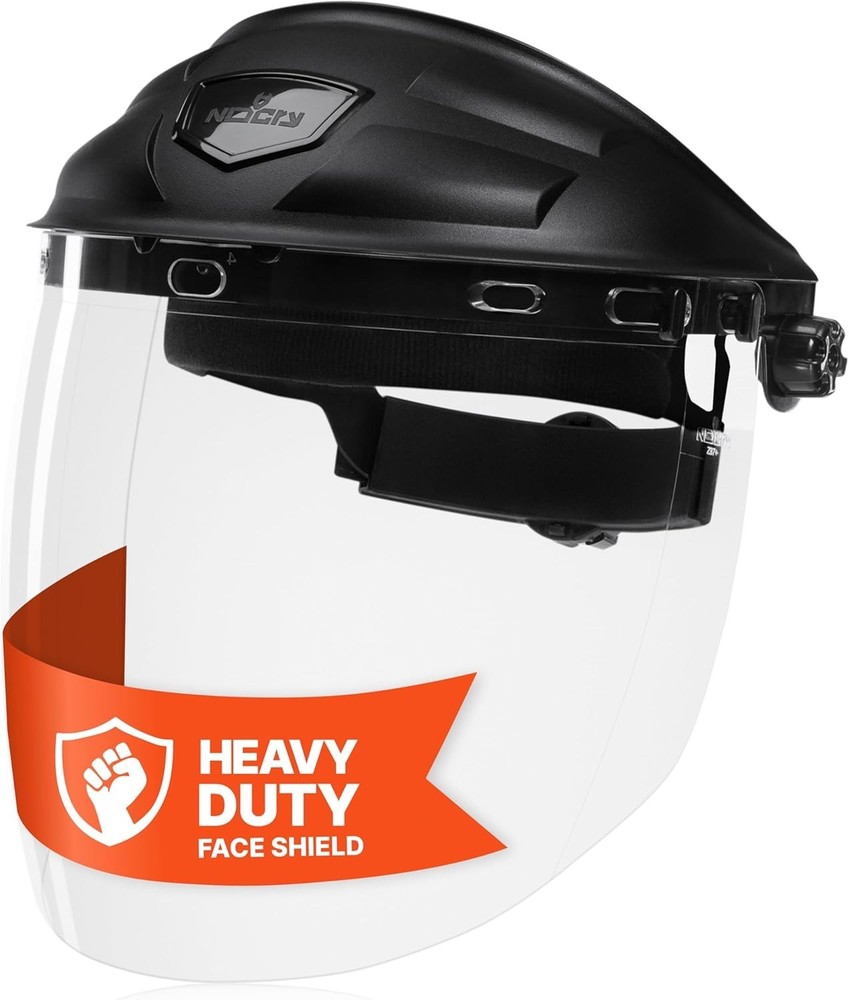 Clear Safety Face Shield for Work, Impact-Resistant, Adjustable