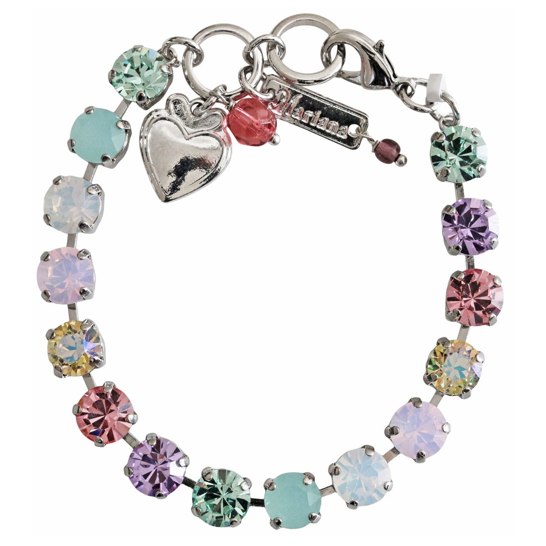 Mariana Pina Colada Pastel Rainbow Round Crystal Tennis Bracelet