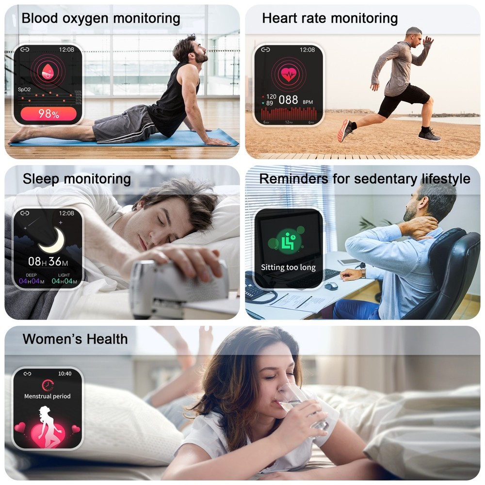 Smartwatch for Men/Women Bluetooth Compatible with iPhone Samsung Android