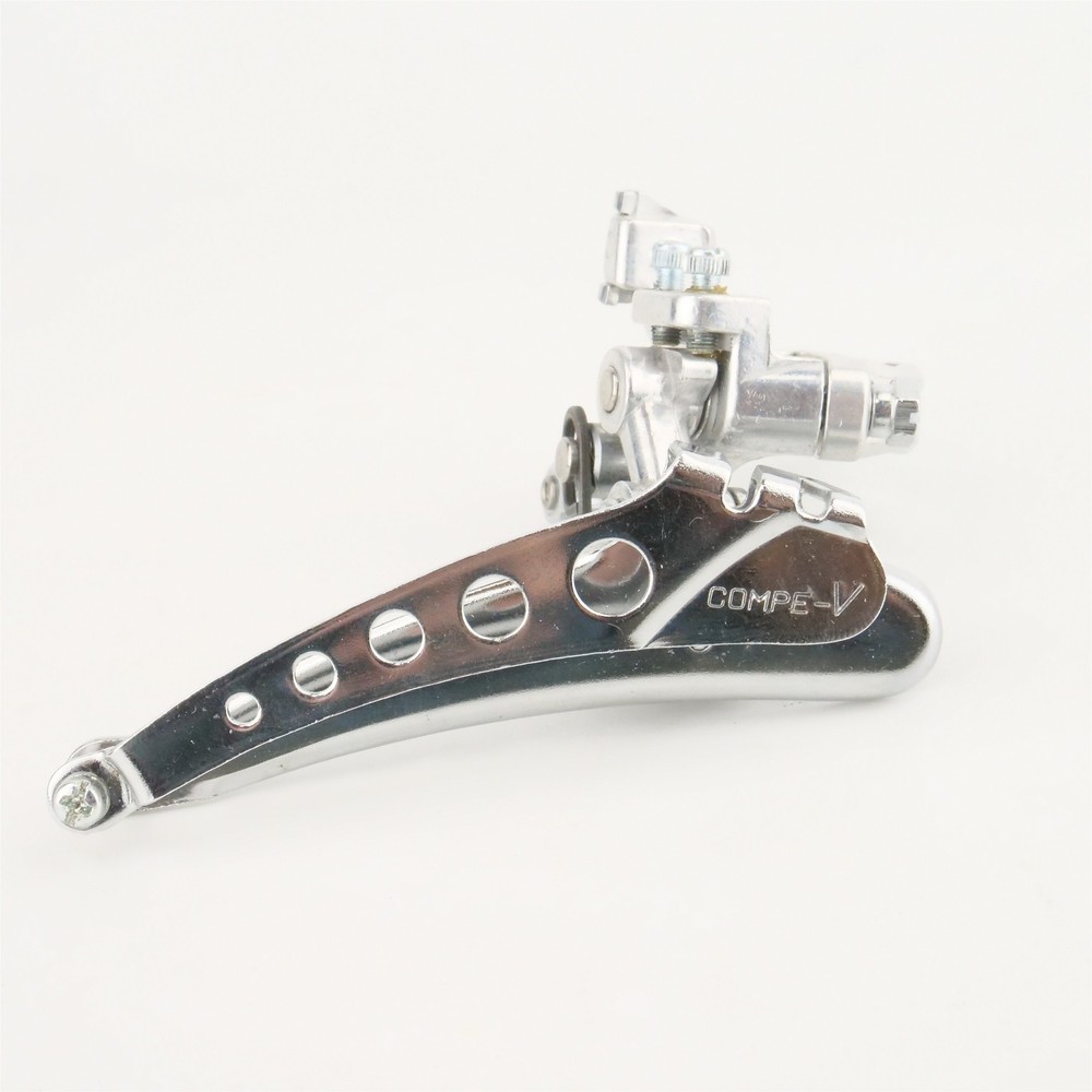 NOS Suntour Comp-V Front Derailleur 28.6 Clamp Double Bottom Pull Top Normal