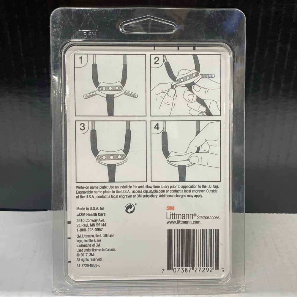 2 Pack 3M Littmann Stethoscope Identification Tag Engravable/Write-on Name Plate