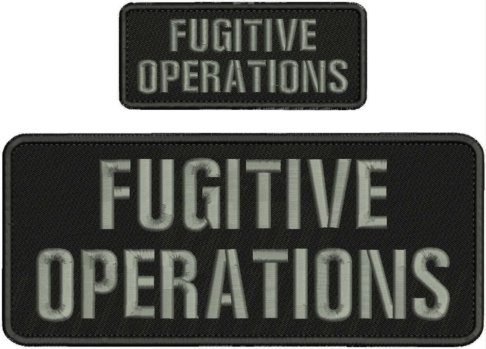 F OPERATIONS EMB PATCH 4X10 AND 2X5 HOOK ON BACK blk/gray