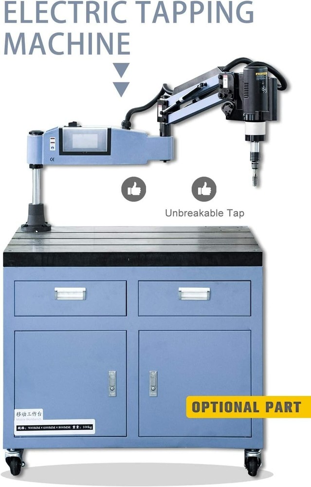 Tapping Machine Workbench 600*900mm(23.6*35.4in) Moving Workbench with Drawer