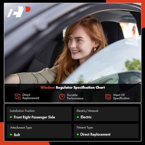 Power Window Regulator Without Motor Replacement for Front Passenger Side