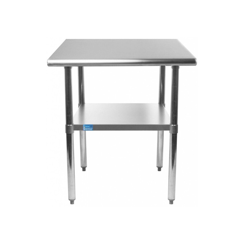 30" X 30" Stainless Steel Work Table With Galvanized Undershelf