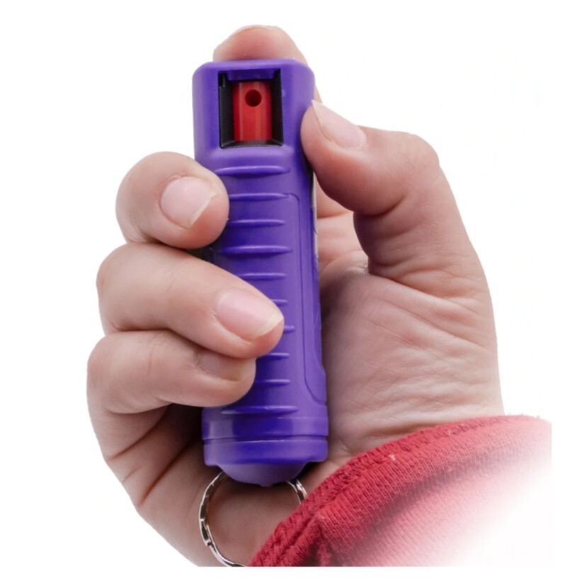 "Burn" Self Defense Pepper Spray Keychain With Safety Lock