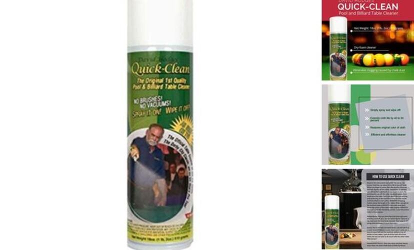 Quick Clean Pool Table Felt Cleaner Spray - Great for Pool Felt Cleaner