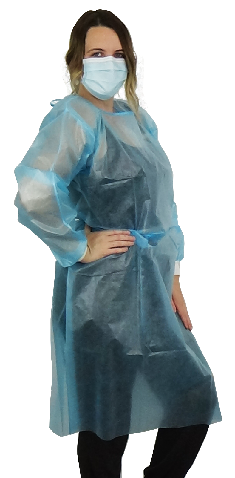 Case of 50! Excellent Level 2 Disposable Isolation Gown with Knit Cuffs - Size L