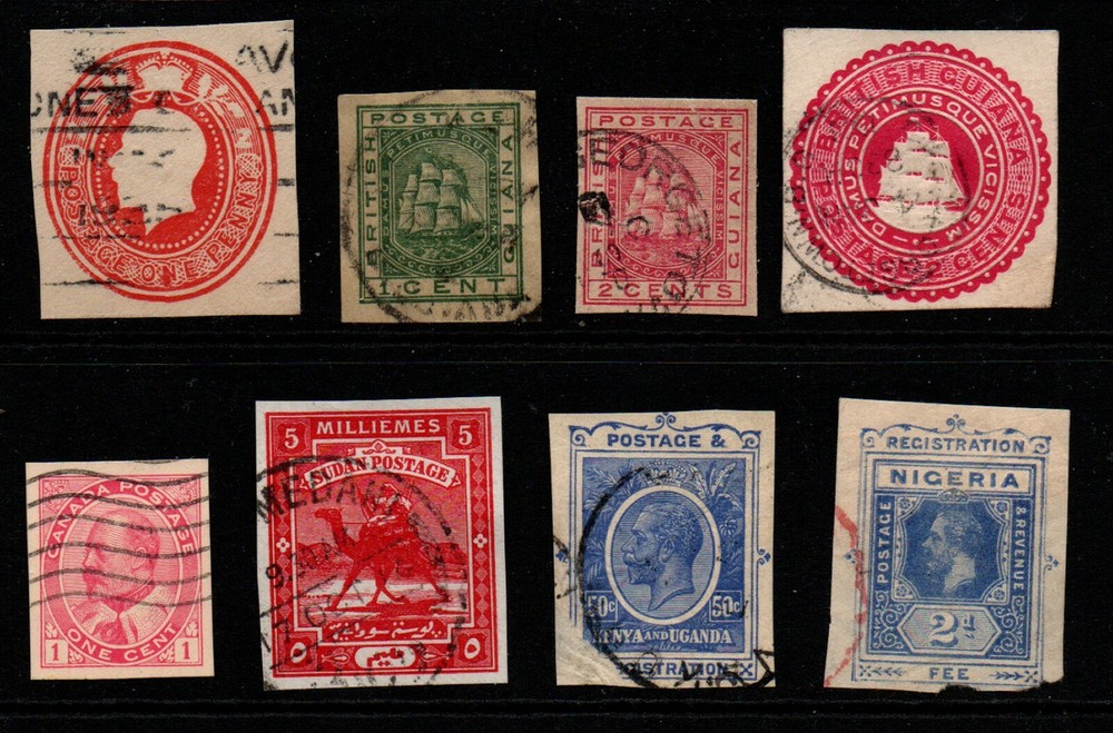 British Empire selection of 8 cut outs used.