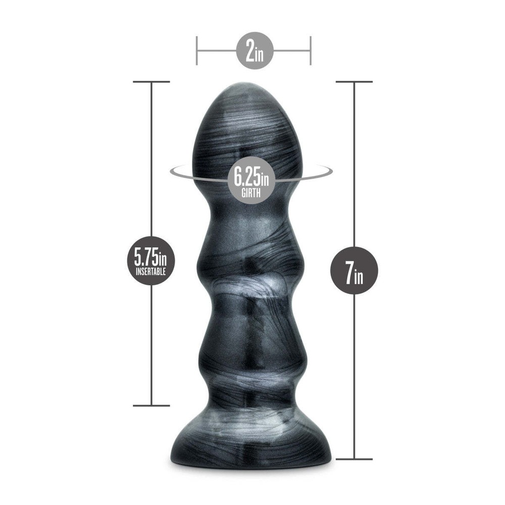 Blush Jet 7"Long Triple Ridge Buttplug-Prostate Stimulating-Suction Cup Base