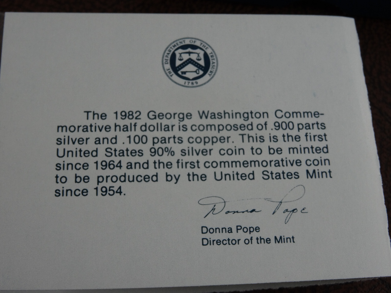 1982-D George Washington Commemorative Half Dollar BU Unc 50C 90% SIlver US Coin