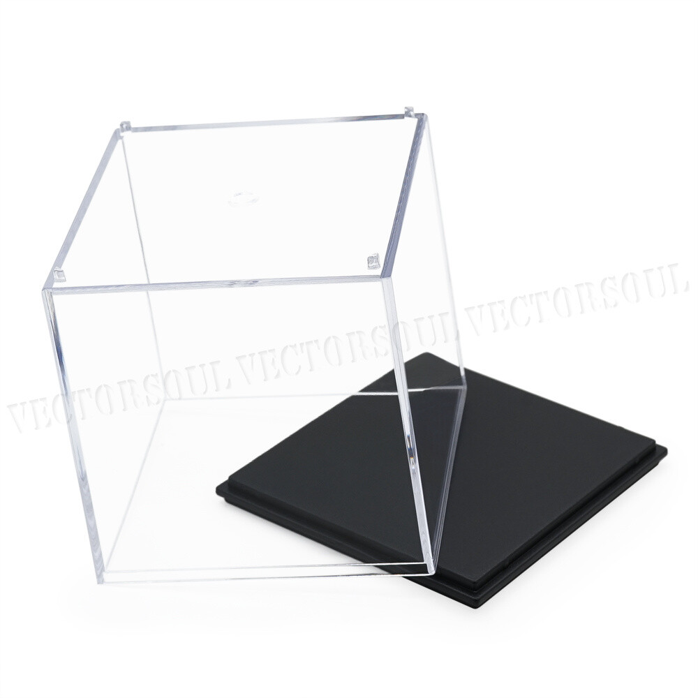 US Clear Acrylic Display Box Case Perspex Dustproof Plastic Base Protection 3.9"