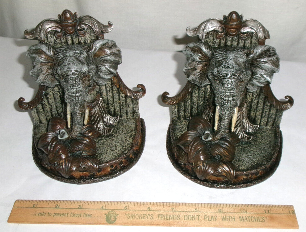 Elephant Head Book Ends set
