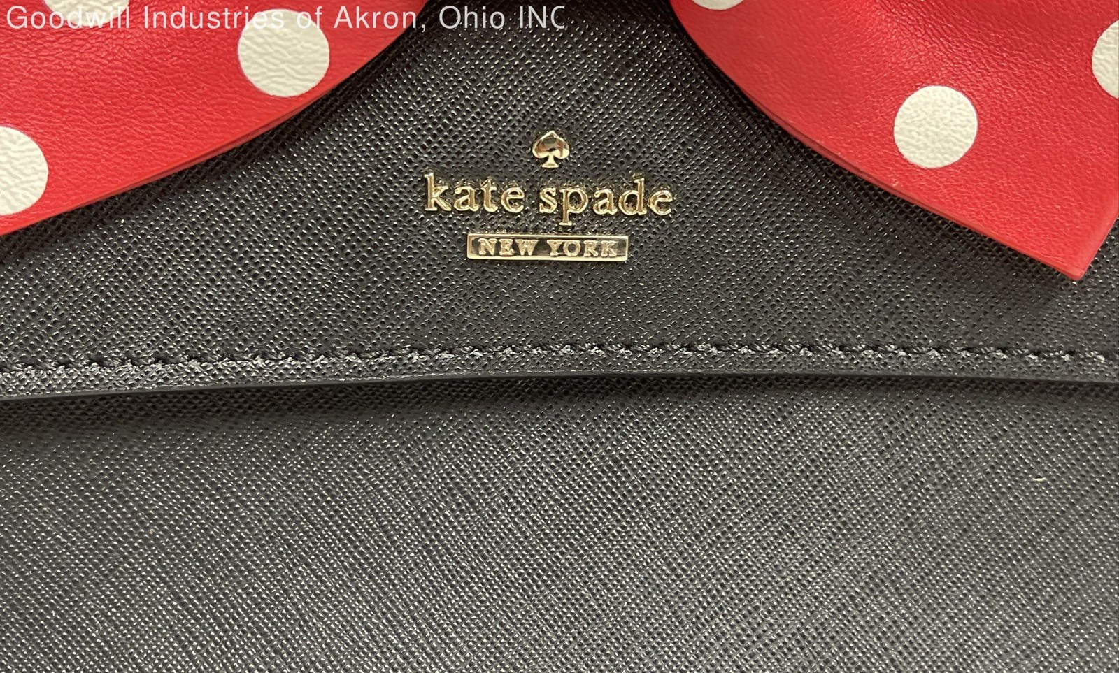 Kate Spade Disney Black Minnie Mouse Saffiano Leather Backpack COA