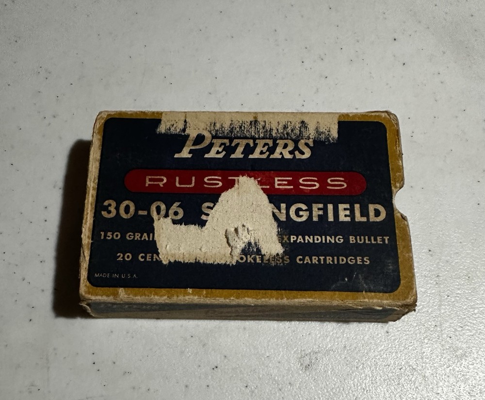 Vintage PETERS High Velocity & Rustless 30-06 EMPTY Boxes With Shell Sleeves