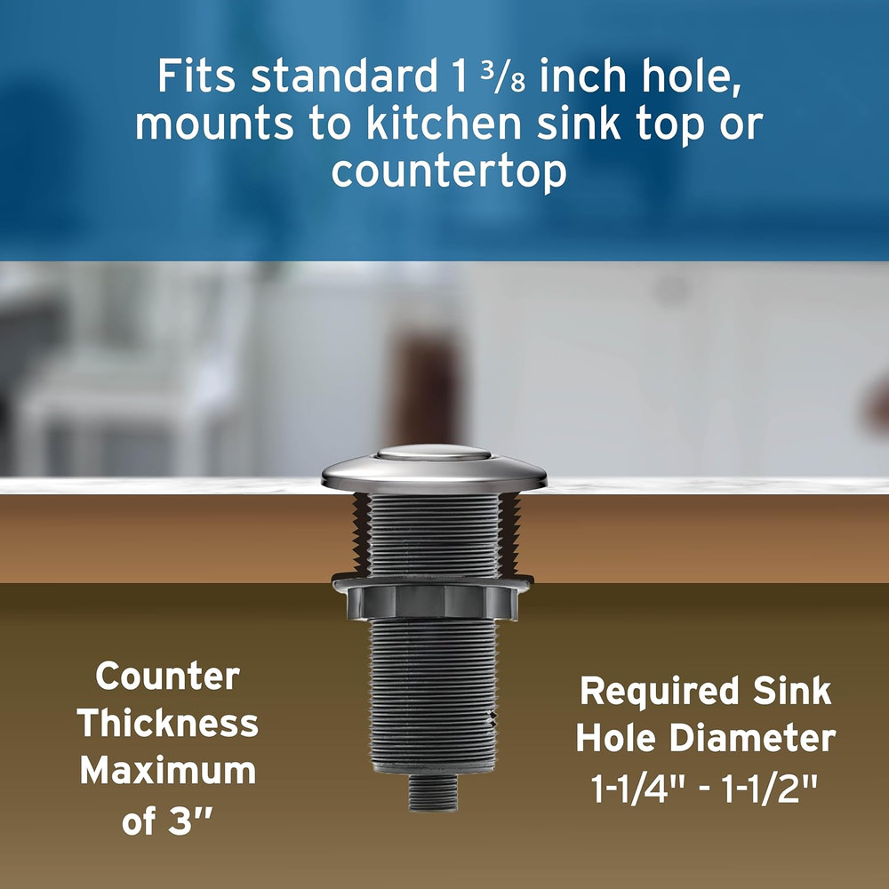 Garbage Disposal Air Switch Kit, Dual Outlet Sink Top Switch Button for All Foo