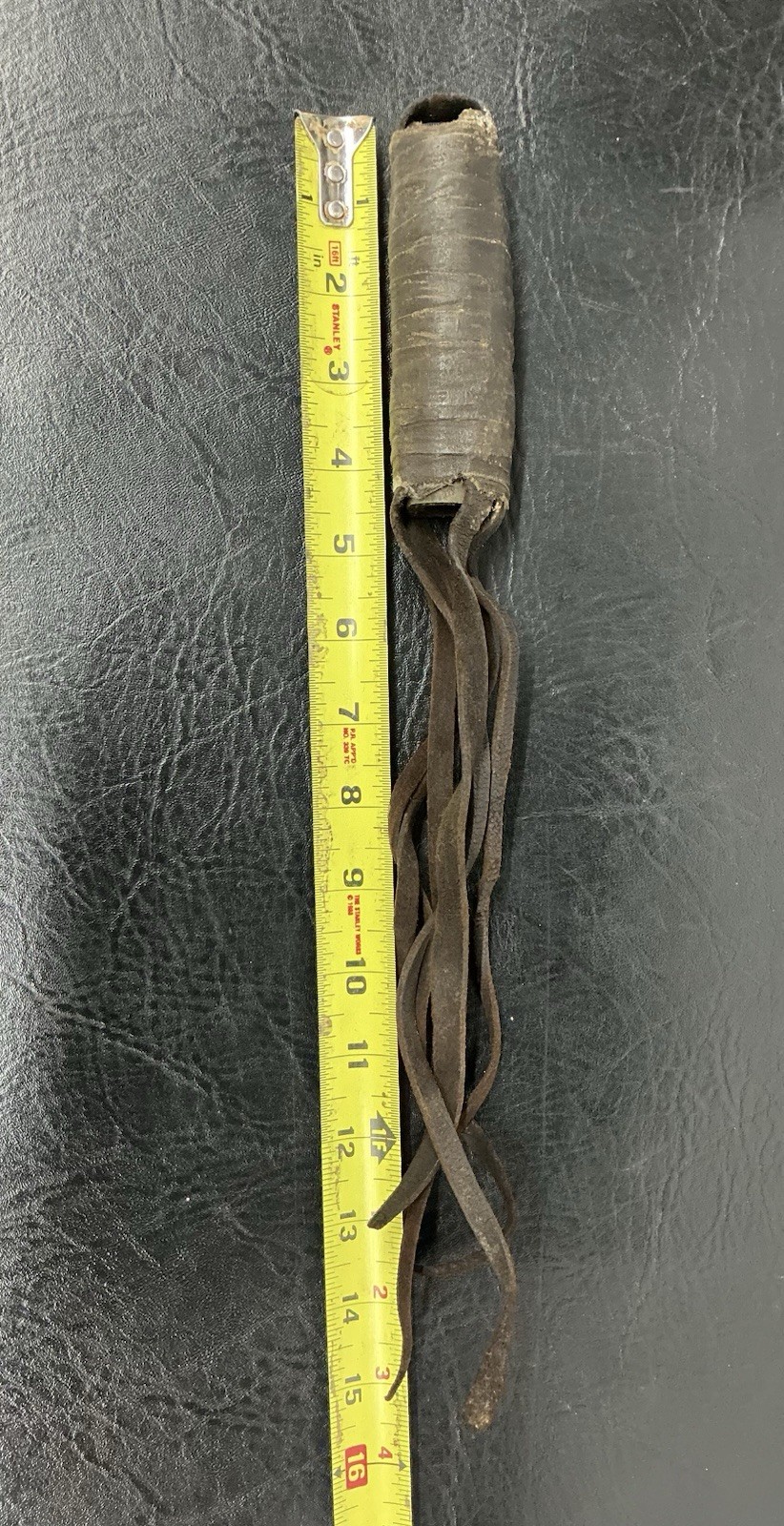 Vtg Leather Riding Quirt Small Whip Hand Held Flogger