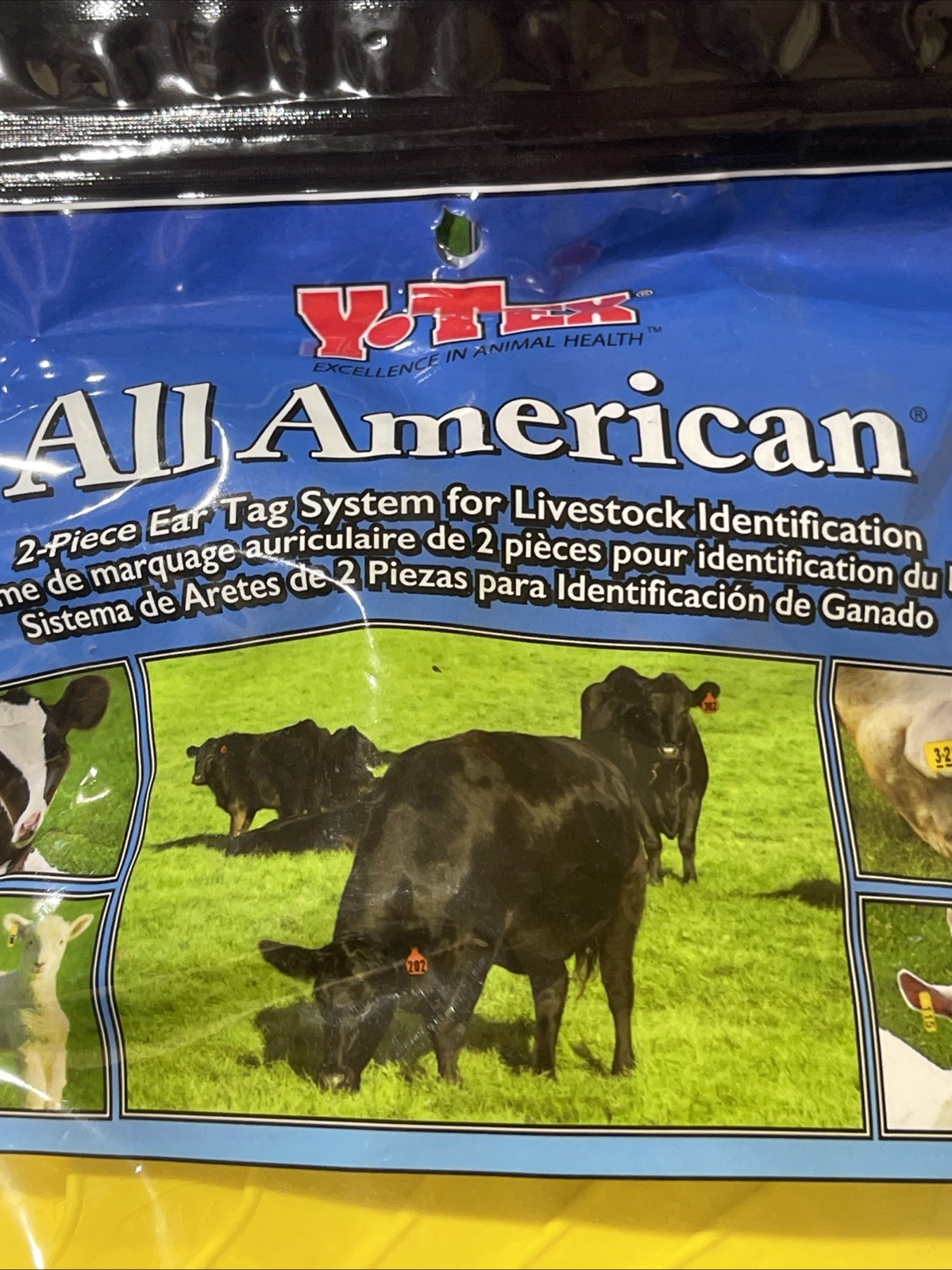 Y-Tex 4 Star Large Cattle Tags 25 Pack, 2 Piece Ear Tag System, Yellow, 126-150