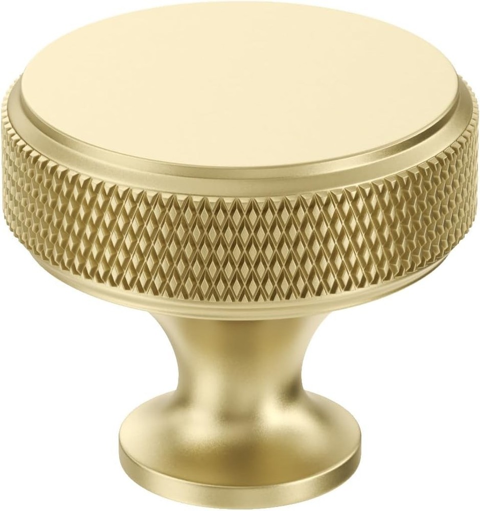 Rergy 10 Pack Knurled Matte Gold Cabinet Knobs Brushed Brass Drawer Pulls Rou...