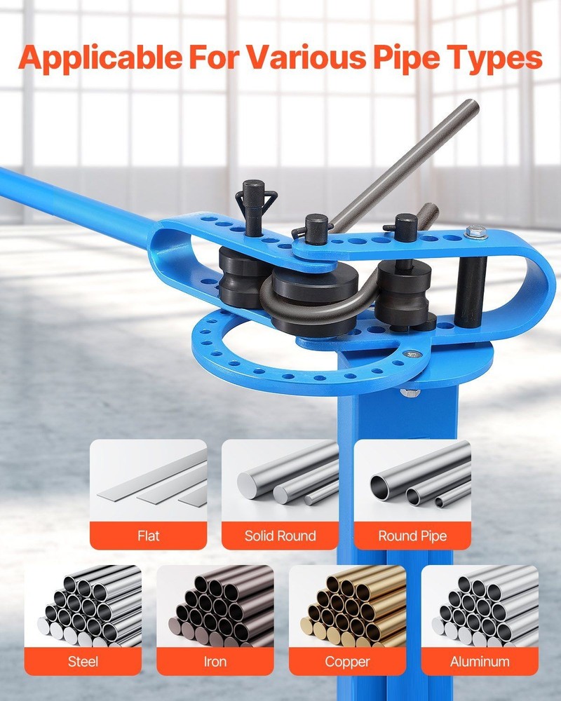 Heavy-Duty 200-Degree Manual Pipe Bender with Complete Die Set