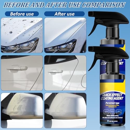 2Pcs Car Nano Coating Spray,Quick Effect Coating Agent for Car, Upgrade