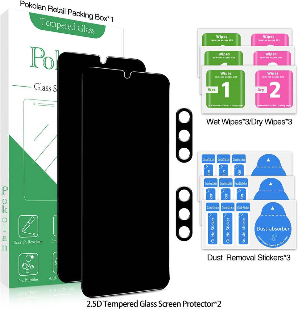 [2+2 Pack for Samsung Galaxy A16 5G Privacy Screen Protector with Camera Lens Pr