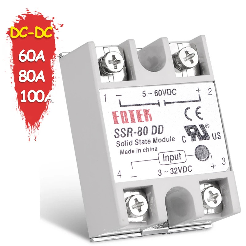 Solid State Relay Single Phase Module Dc-dc Ssr-80dd Ssr 60a 80a 100a Current