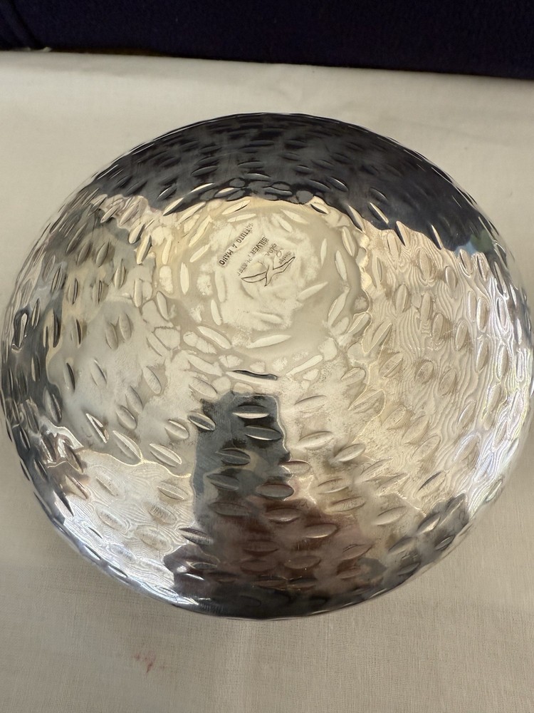 Italian Designer BATTUTO A MANO Handhammered Silverplated Plated Candy Nut Dish