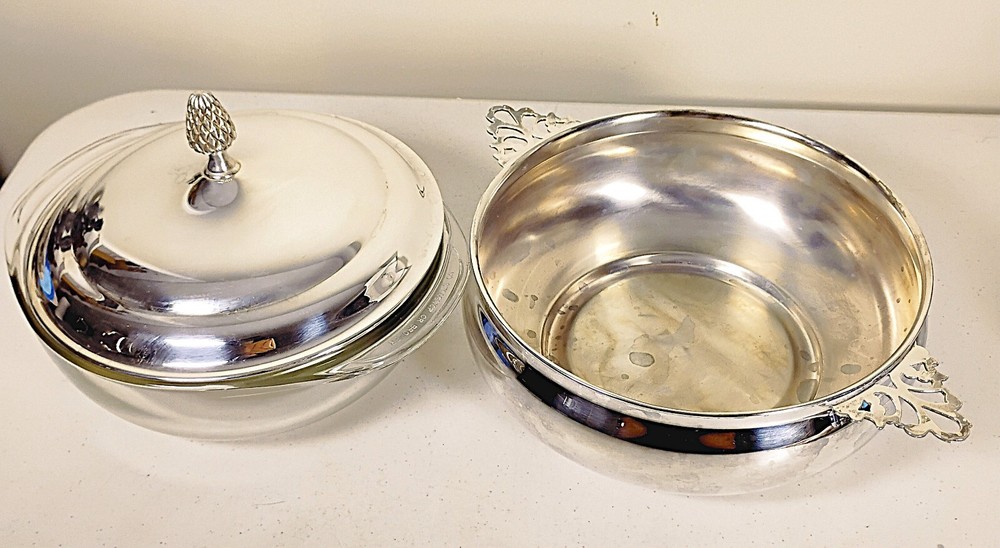 Vintage Reed & Barton Silver-Plated Covered Casserole with Pyrex Insert