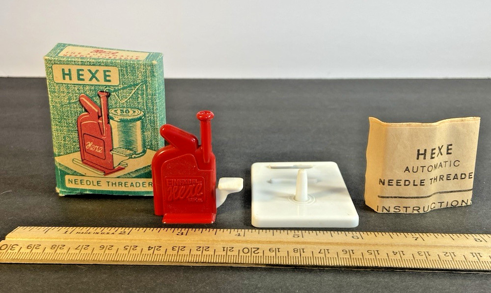 Hexe Automatic Needle Threader W/ Box & Instructions, Vintage