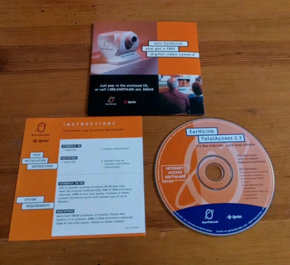 1999 Earthlink Internet Total Access CD Version 2.3 Win/Mac Norton Utilities