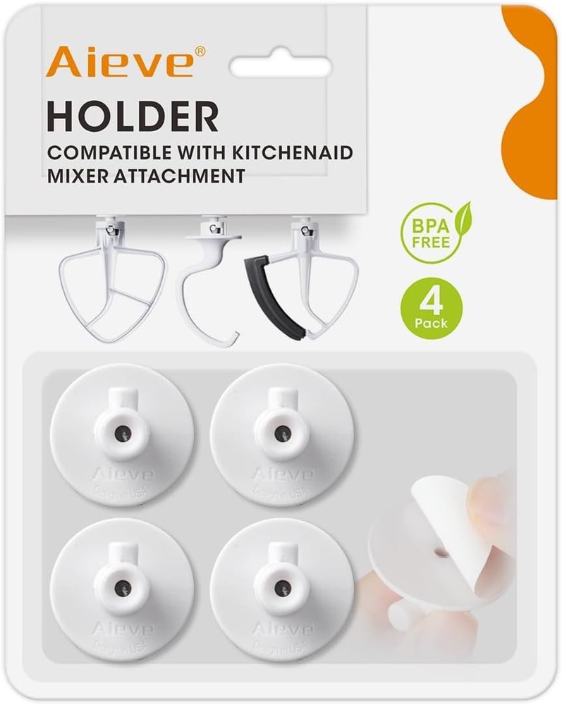 4 Pack Stand Mixer Attachment Holder Compatible with KitchenAid Mixer Tools