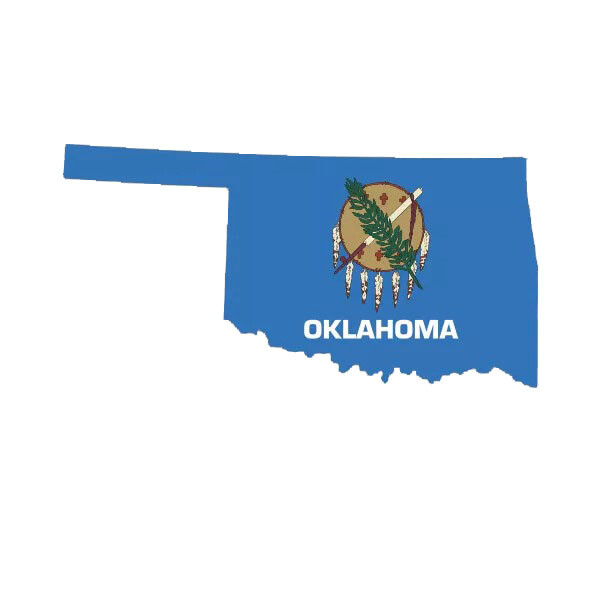 Oklahoma State Shaped Flag Sticker Decal