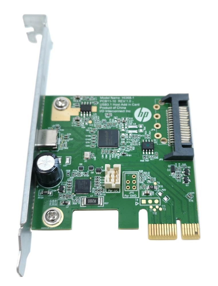 USB-C PCI-e x1 Card Adapter USB 10Gbps High & Low Profile Bracket Data transfer