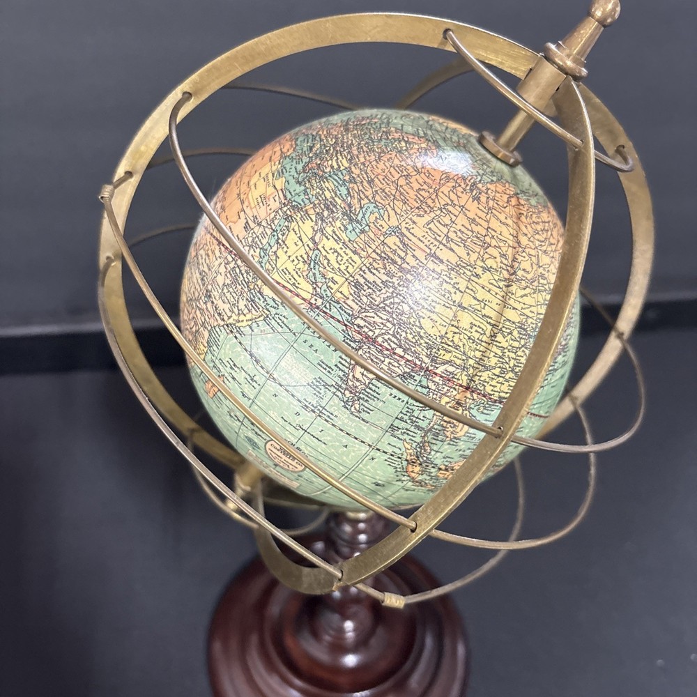 Vintage Weber Costello Co 12” Authentic Models Globe Sphere Brass Frame