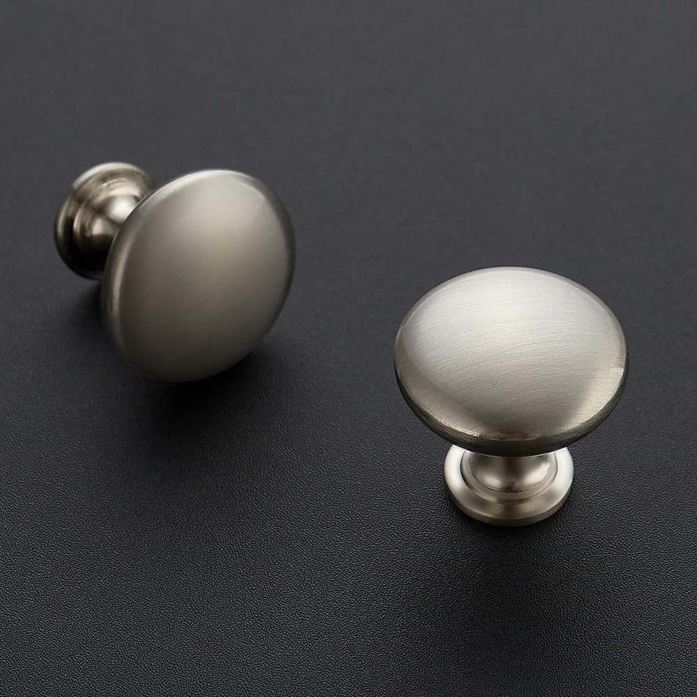 Ravinte 10 Pack Brushed Nickel Round Zinc Cabinet Knobs for