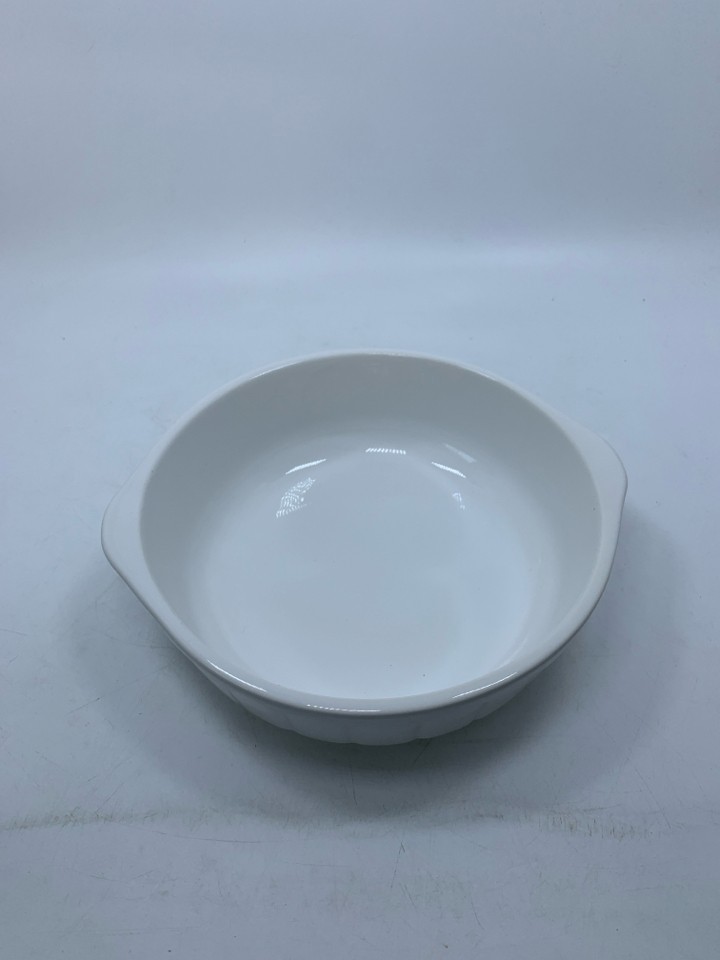 LIGHTWEIGHT CERAMIC CIRCLE BAKING DISH.