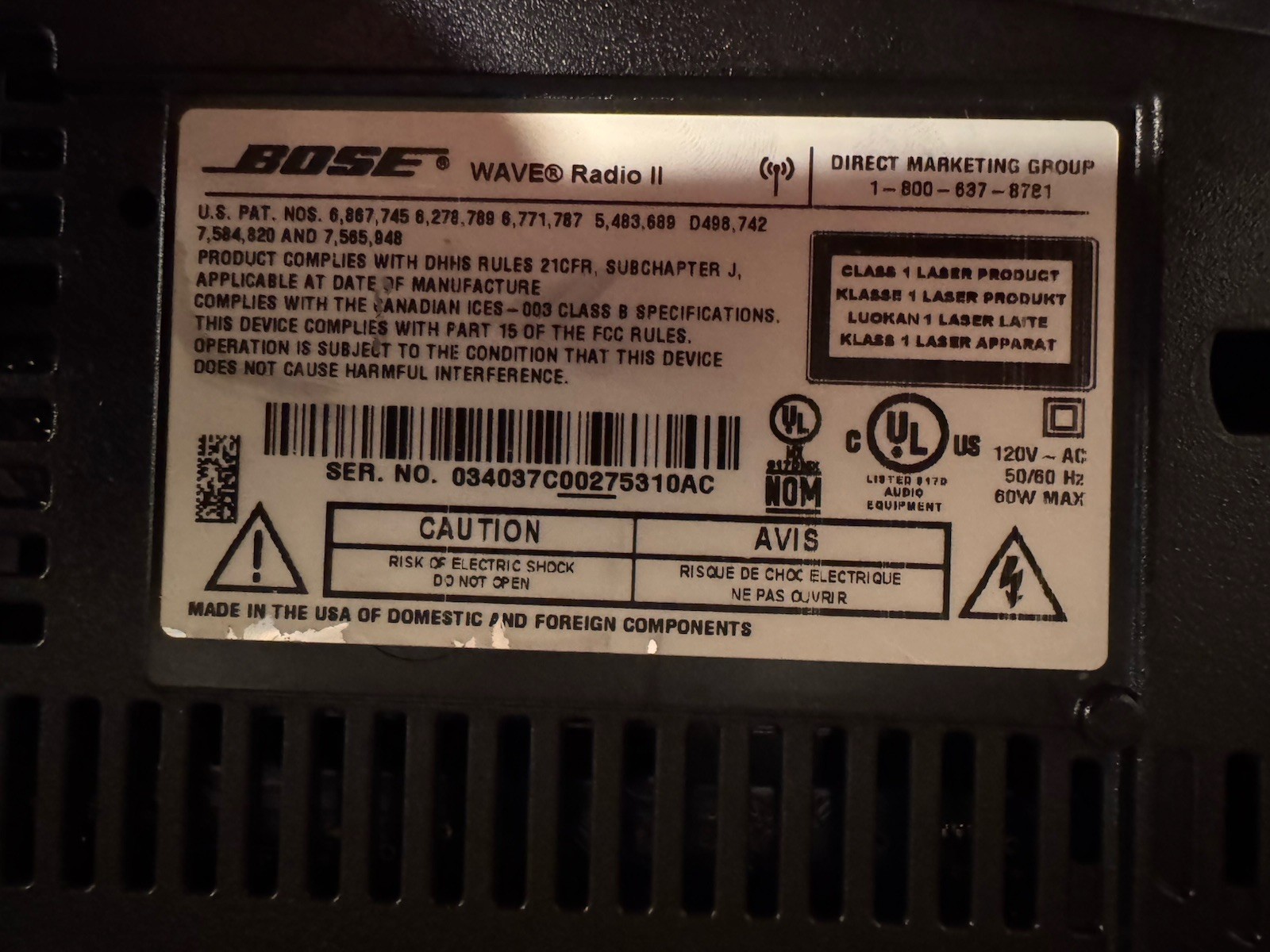 Bose WAVE Radio II AM/FM And Aux Plug With Remote Works Great! Same Day Shipping