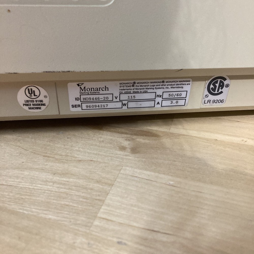 Monarch MO9446-20 9446 Monarch Marking Systems Thermal Label Printer Untested
