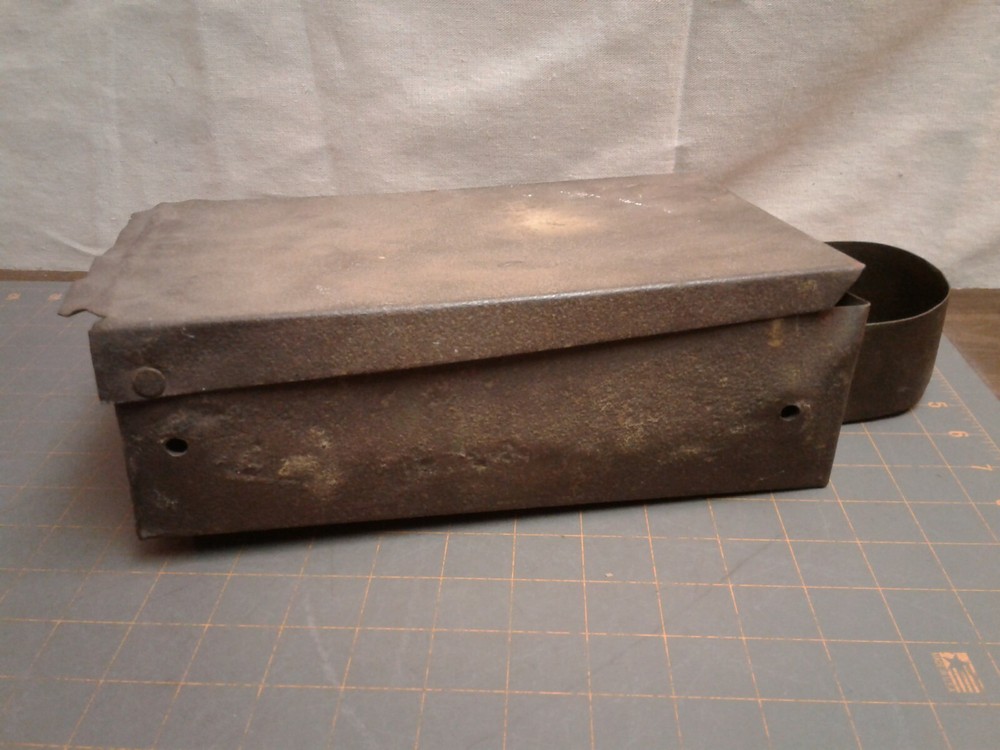 Antique Primitive Tractor Tool Box with Oil Ring Holder