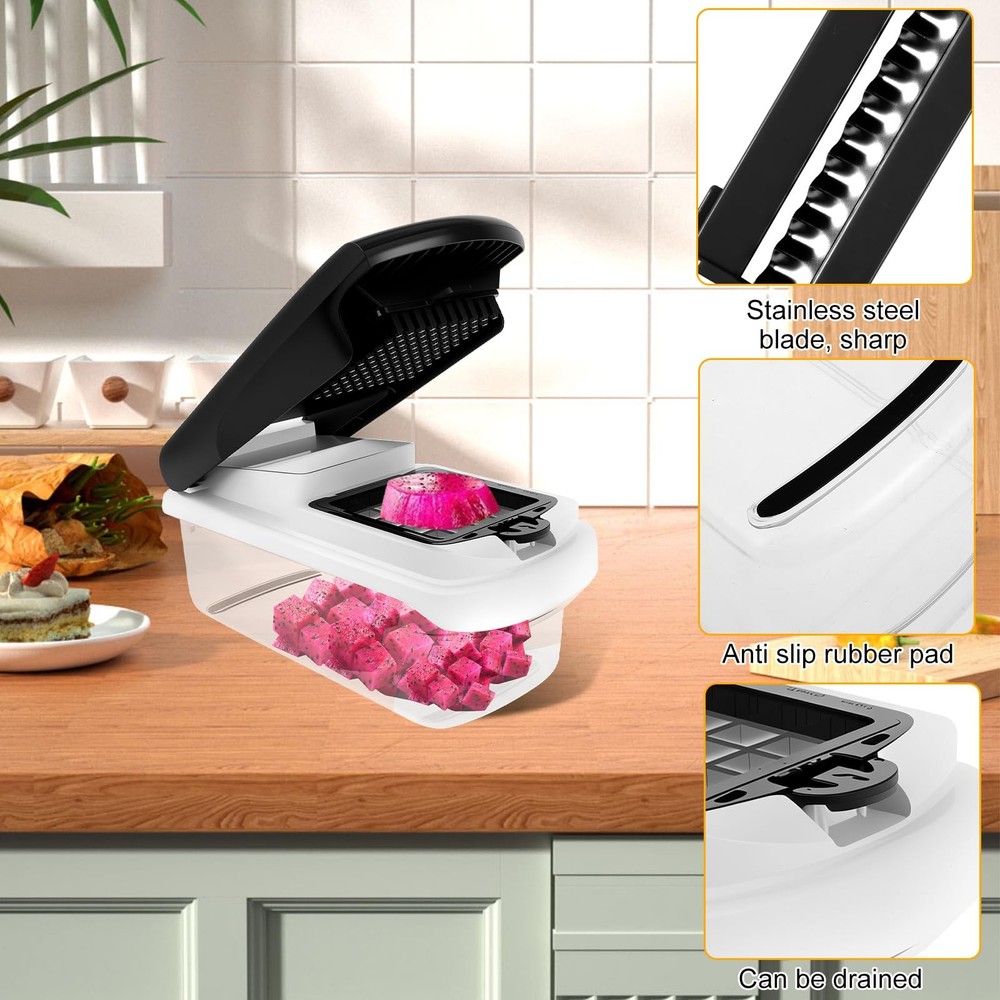 14 in 1 Vegetable Chopper Efficient Veggie with Container Black