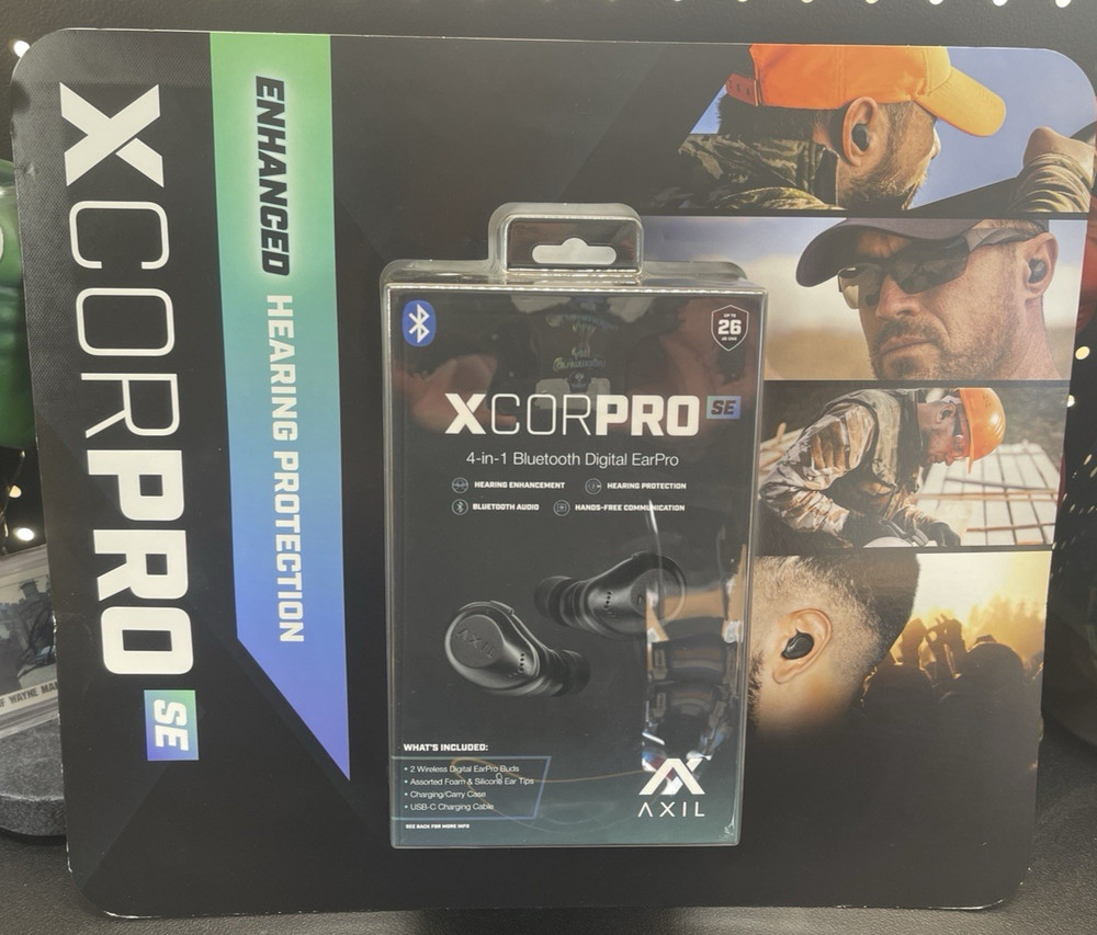 AXIL XCOR PRO se Wireless TACTICLE Earbuds w/ Touch Controls & Bluetooth, Black