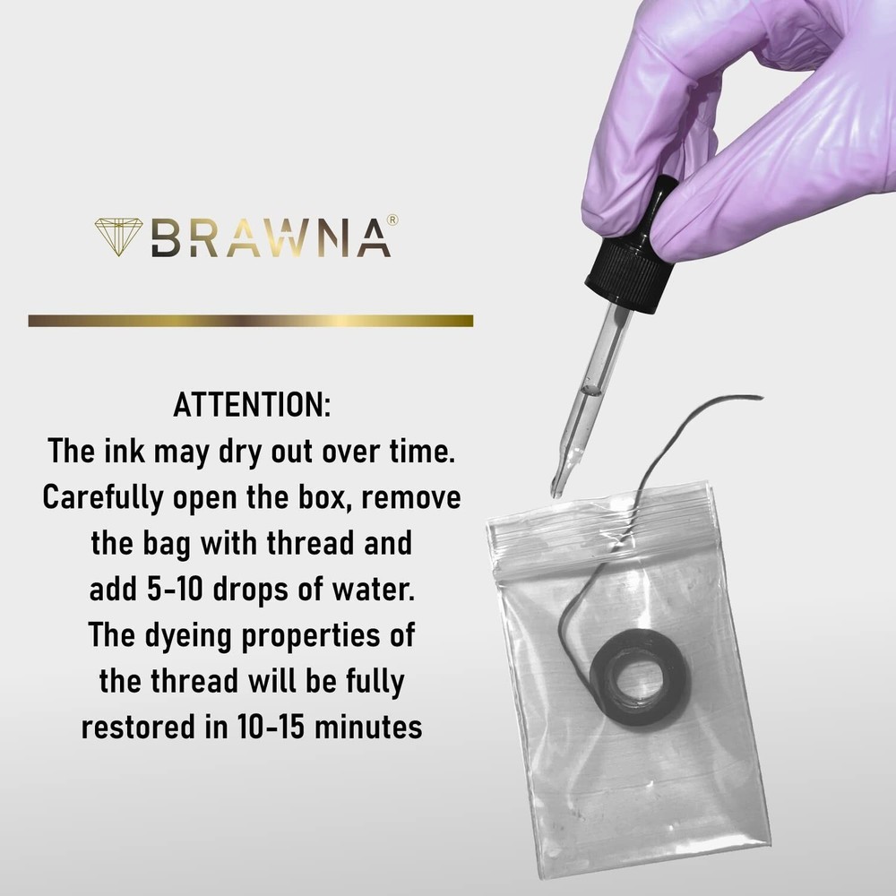 BRAWNA Pre Inked Mapping String for Microblading & Microshading 4 pack